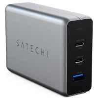 Зарядное устройство Satechi Compact Charger GaN Power (Type-C 100 Вт, USB 12 Вт) Серый космос